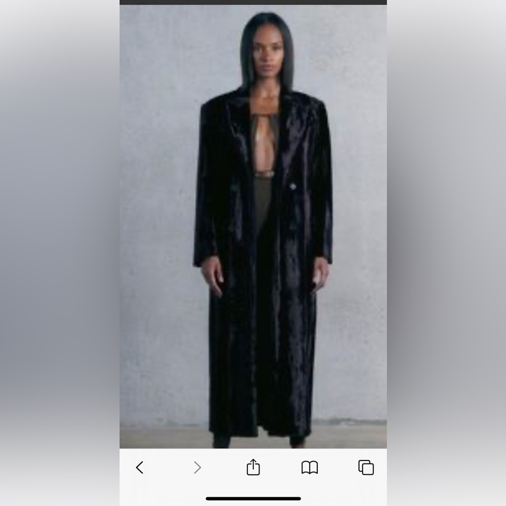 Frame black velvet duster, NWT